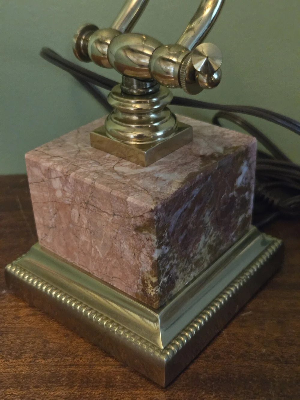 Vintage House of Troy Brass Piano Desk Lamp Marble Base Adjustable Light P10-101